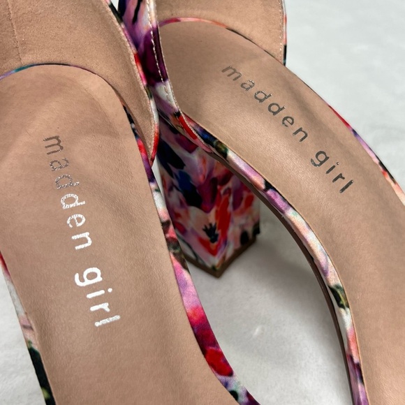 Madden Girl Heeled Sandals BEELLA Ankle Strap Block Heel Floral Multicolor 6.5 - Picture 6 of 15